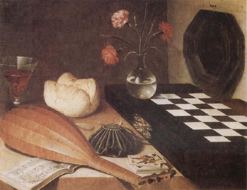 Lubin Baugin Still Life with Chessboard Norge oil painting art